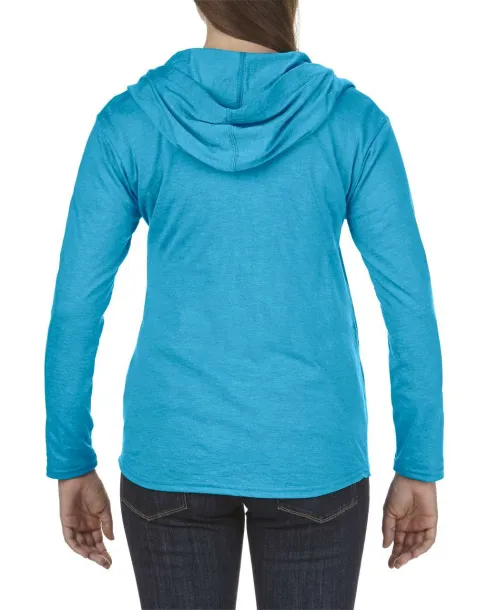  WOMEN'S TRI-BLEND FULL-ZIP HOODED JACKET - Anvil Heather Caribbean Blue