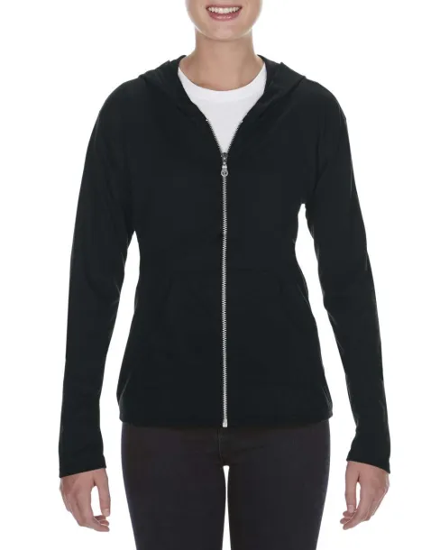  WOMEN'S TRI-BLEND FULL-ZIP HOODED JACKET - Anvil Black