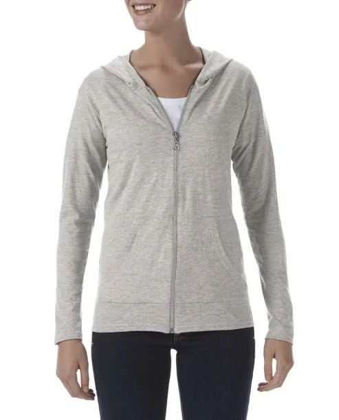  WOMEN'S TRI-BLEND FULL-ZIP HOODED JACKET - Anvil Heather Grey