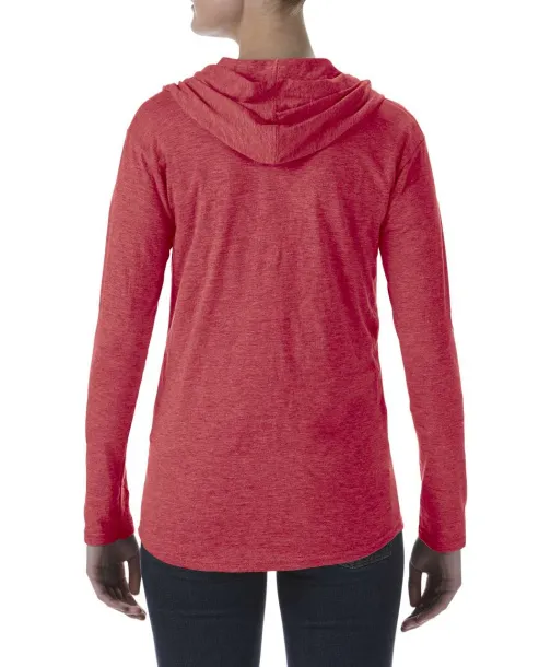  WOMEN'S TRI-BLEND FULL-ZIP HOODED JACKET - Anvil Heather Red