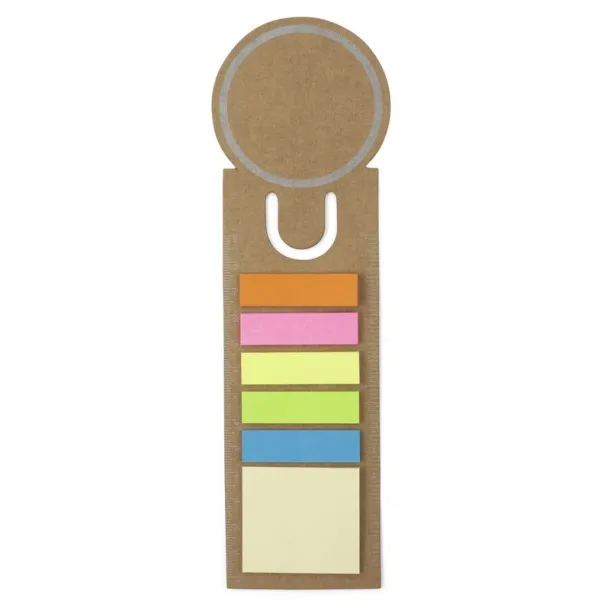  Memo holder, sticky notes, bookmark, notebook, ruler brown