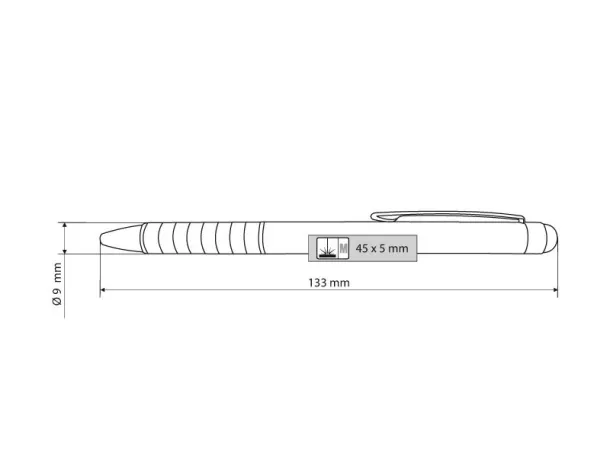 TOUCH Metalna touch olovka - plava tinta Crna