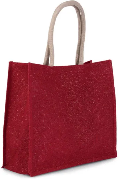  JUTE BEACH BAG - Kimood Cherry Red Gold