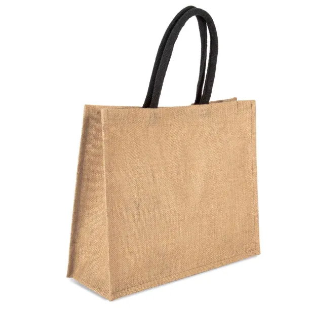  JUTE BEACH BAG - Kimood Natural Black