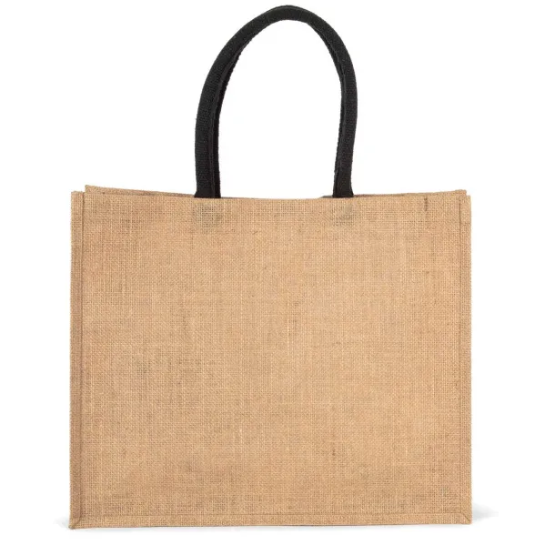  JUTE BEACH BAG - Kimood Natural Black