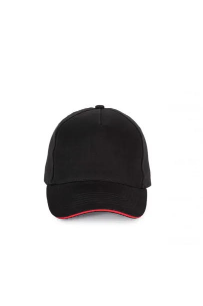  5 PANELS COTTON SANDWICH CAP - K-UP Black Red