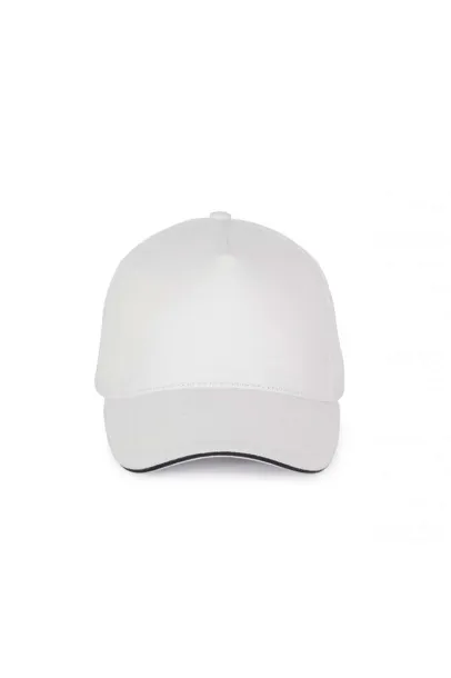  5 PANELS COTTON SANDWICH CAP - K-UP White Red