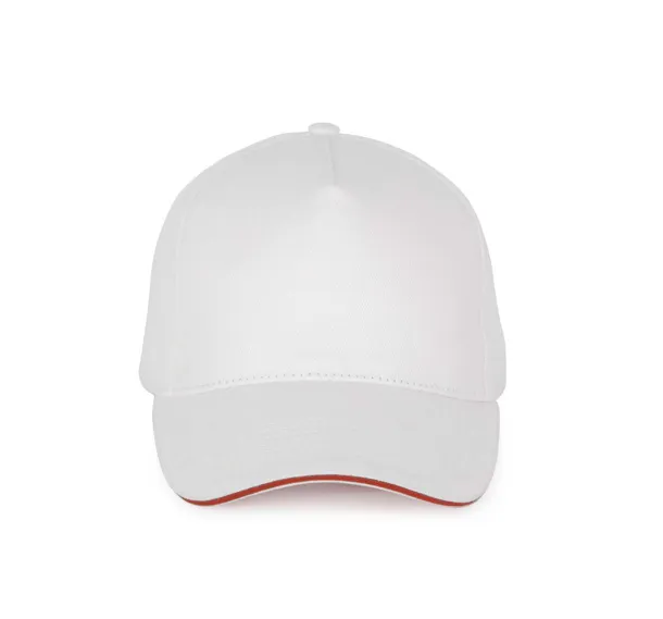  5 PANELS COTTON SANDWICH CAP - K-UP White Red