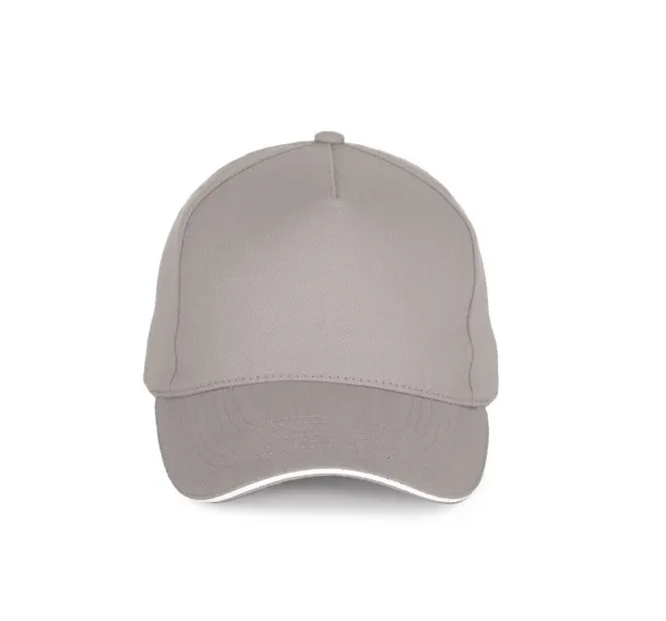  5 PANELS COTTON SANDWICH CAP - K-UP Beige White