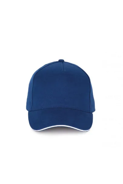  5 PANELS COTTON SANDWICH CAP - K-UP Royal blue White