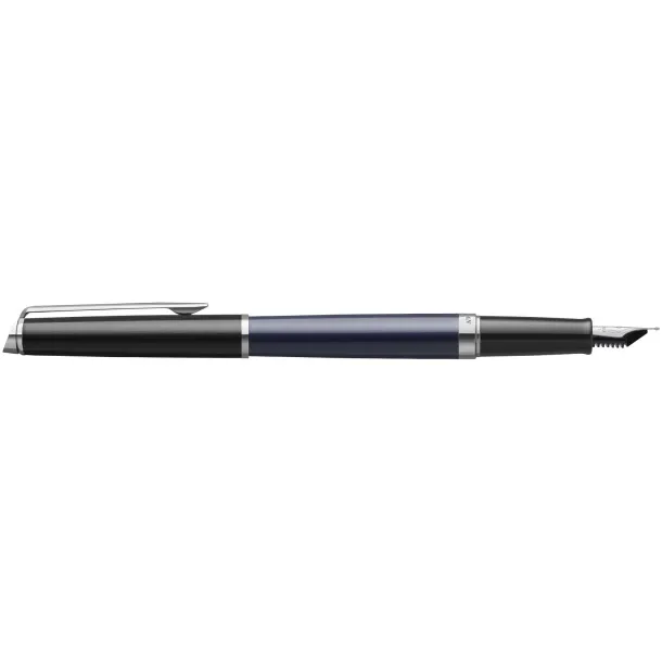 Hemisphere colour blocking fountain pen with palladium trim (blue ink) - Waterman Blue Solid black