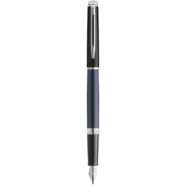 Hemisphere colour blocking fountain pen with palladium trim (blue ink) - Waterman Blue Solid black
