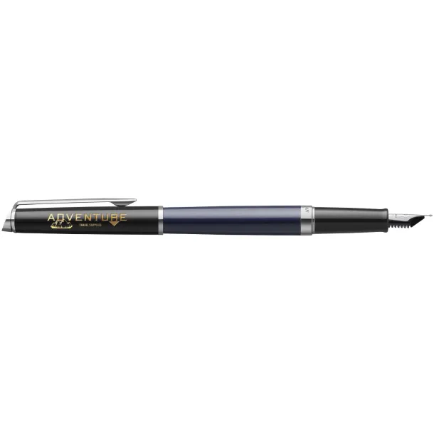 Hemisphere colour blocking fountain pen with palladium trim (blue ink) - Waterman Blue Solid black