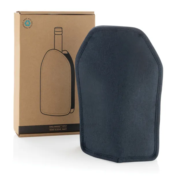 Vino AWARE™ RPET wine cooler sleeve - XD Collection navy, white