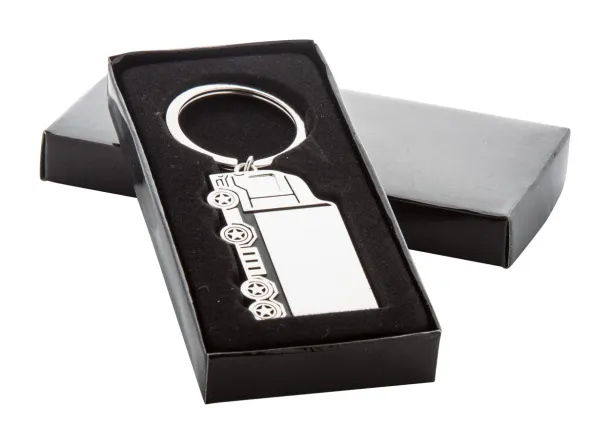 Basset truck keyring Silver