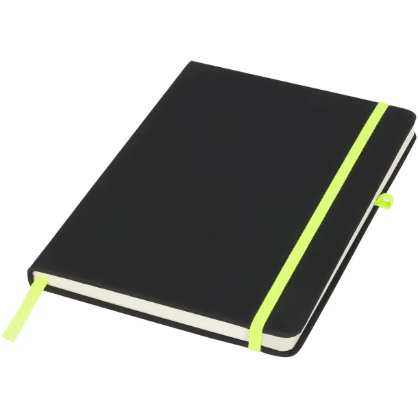 Noir medium notebook Solid black Lime