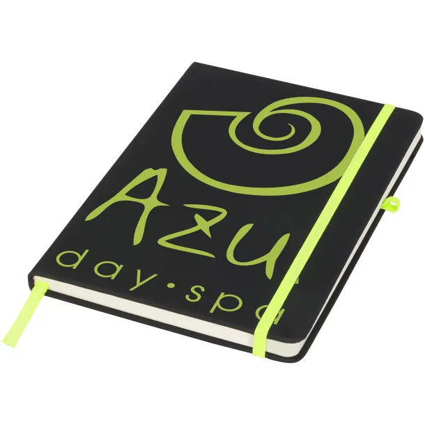 Noir medium notebook Solid black Lime