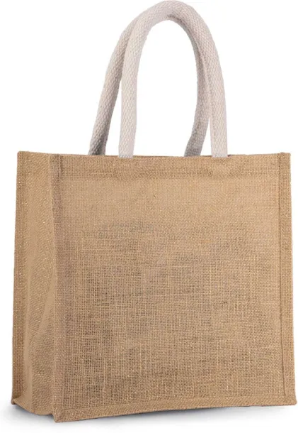  JUTE CANVAS TOTE - MEDIUM - Kimood Natural Gold