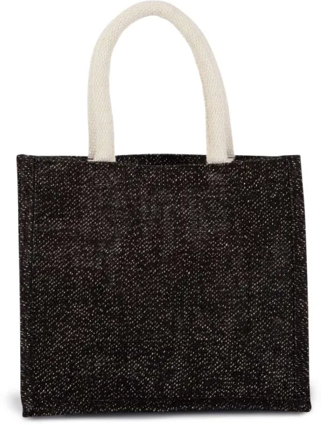  JUTE CANVAS TOTE - MEDIUM - Kimood Black Light Grey