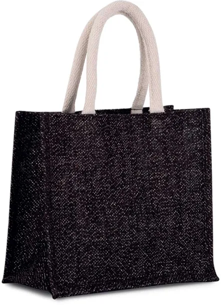  JUTE CANVAS TOTE - MEDIUM - Kimood Black Light Grey