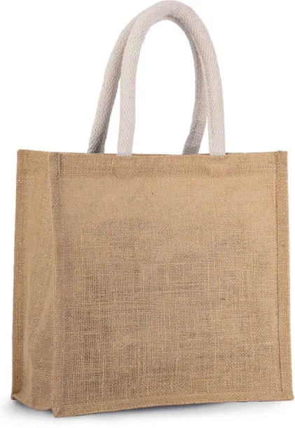  JUTE CANVAS TOTE - MEDIUM - Kimood Black Light Grey