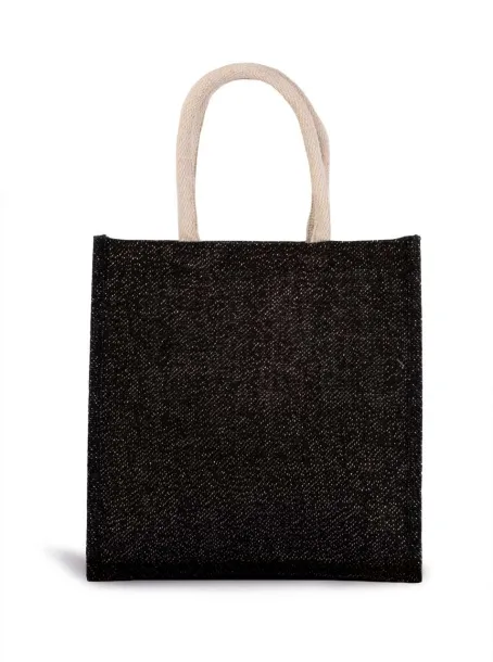  JUTE CANVAS TOTE - LARGE - Kimood Black Light Grey