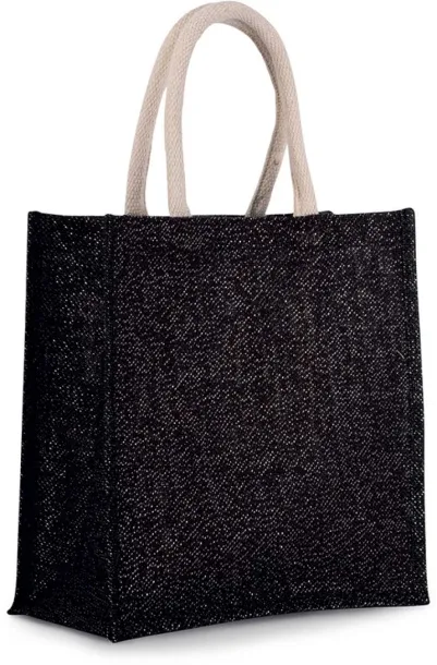  JUTE CANVAS TOTE - LARGE - Kimood Black Light Grey