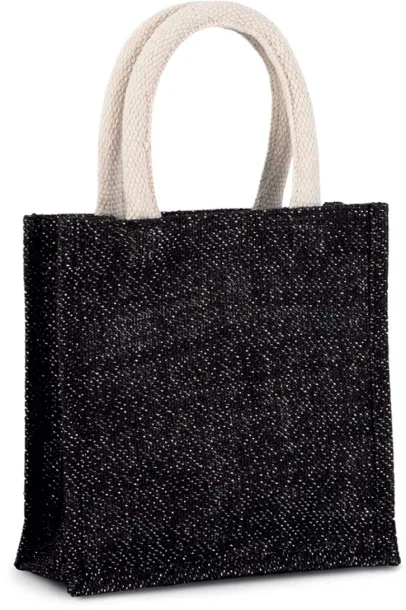  JUTE CANVAS TOTE - SMALL - Kimood Black Vino