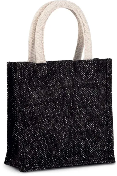  JUTE CANVAS TOTE - SMALL - Kimood Black Light Grey