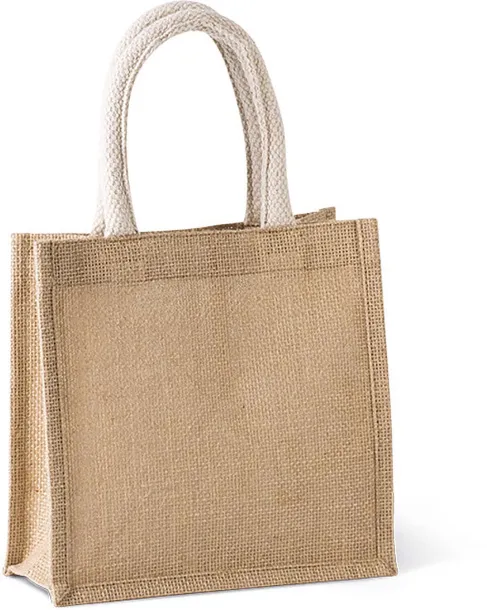  JUTE CANVAS TOTE - SMALL - Kimood Black Light Grey