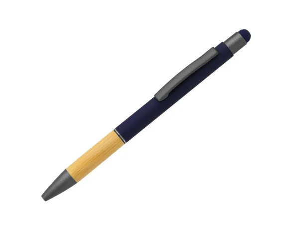 TITANIUM TOUCH BAMBOO Metal touch ballpoint pen Blue