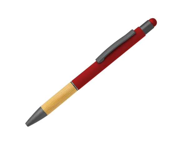 TITANIUM TOUCH BAMBOO Metal touch ballpoint pen Red