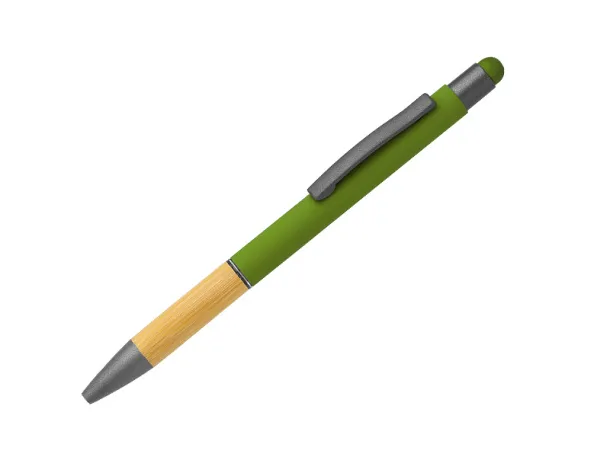 TITANIUM TOUCH BAMBOO Metal touch ballpoint pen Olive green