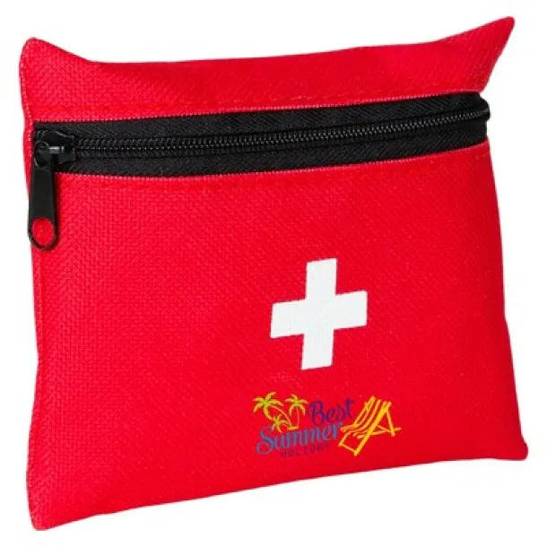  First aid kit in pouch, 7 pcs Crvena
