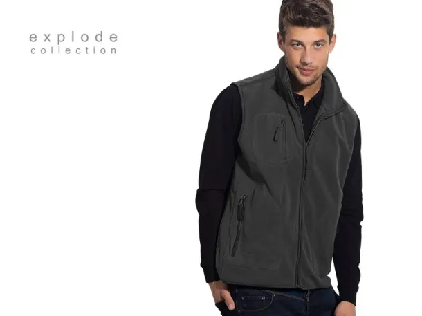 TRAPPER polar fleece vest - EXPLODE Dark gray