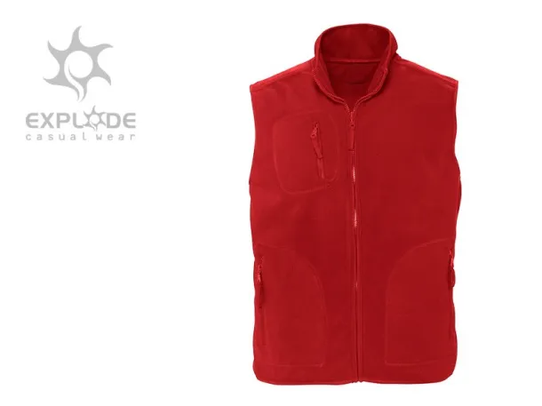 TRAPPER polar fleece vest - EXPLODE Red