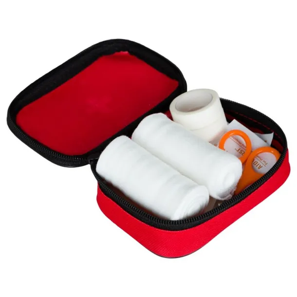  First aid kit in pouch, 25 pcs red