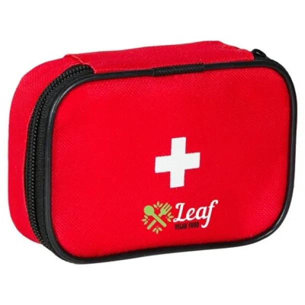  First aid kit in pouch, 25 pcs red