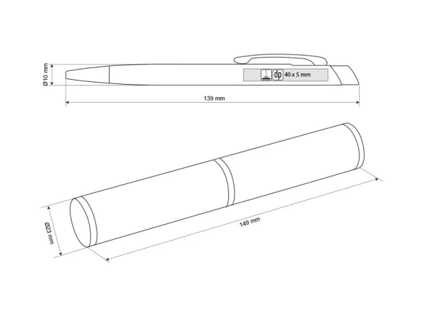 HARMONY SOFT metal ball pen in a metal gift tube Blue