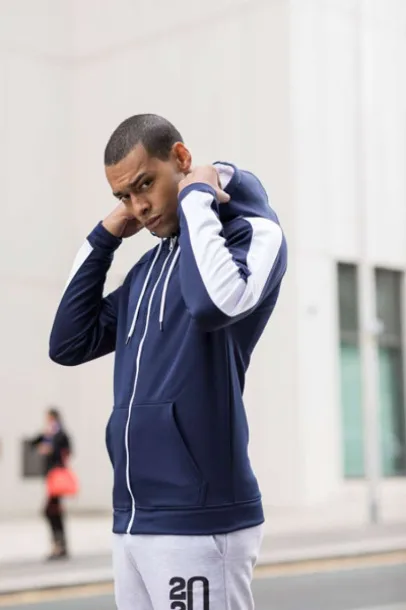  Sportska zip hoodica - Just Hoods Graphite Heather Crna