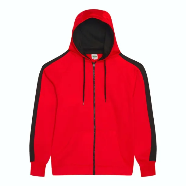  Sportska zip hoodica, 200 g/m2 - Just Hoods Crvena Crna