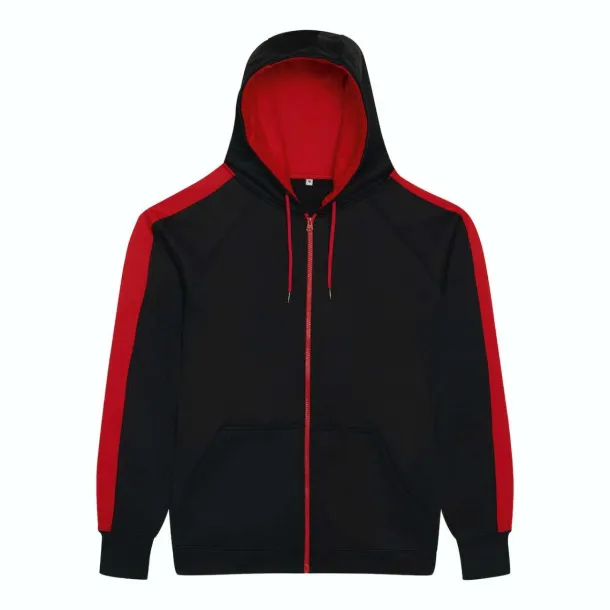  Sportska zip hoodica, 200 g/m2 - Just Hoods Crna Bijela