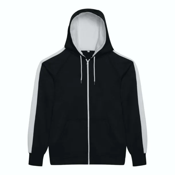  Sportska zip hoodica, 200 g/m2 - Just Hoods Crna Bijela