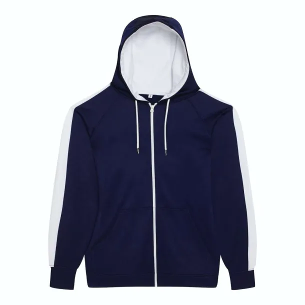  Sportska zip hoodica, 200 g/m2 - Just Hoods Oxford Navy Bijela