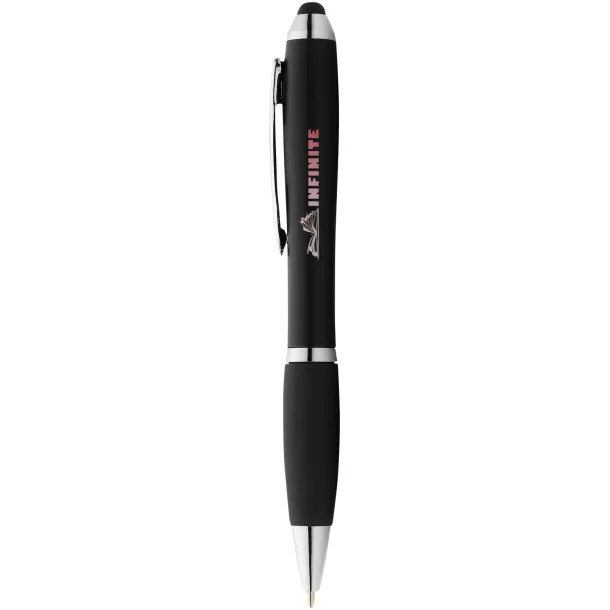 Nash coloured stylus ballpoint pen with black grip Solid black