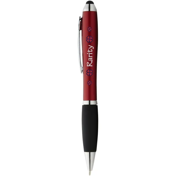 Nash coloured stylus ballpoint pen with black grip Red Solid black