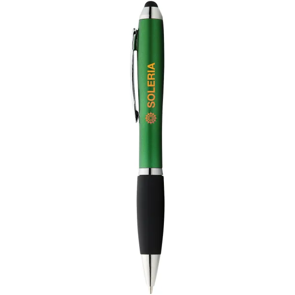 Nash coloured stylus ballpoint pen with black grip Green Crna