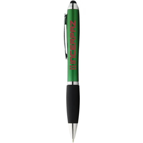 Nash coloured stylus ballpoint pen with black grip Green Solid black