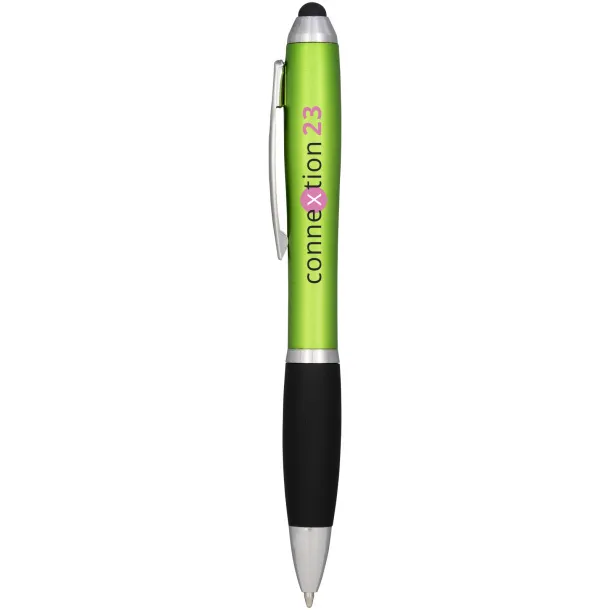 Nash coloured stylus ballpoint pen with black grip - Unbranded Lime