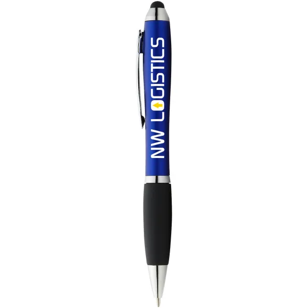 Nash coloured stylus ballpoint pen with black grip - Unbranded Royal blue Solid black